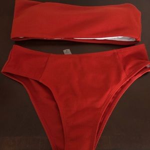 High waisted Bandau bikini set